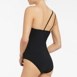 Jets Black One Shoulder One Piece -Exquisite Clothing 18406374 4