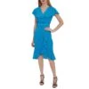 Gina Bacconi Blue Fina Frill Wrap Dress -Exquisite Clothing 18413252 1