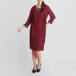 Gina Bacconi Cranberry Joseline Jacket & Dress -Exquisite Clothing 18413371 3
