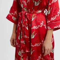 Their Nibs Red Swan Print Satin Gown -Exquisite Clothing 18425368 3