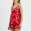 Their Nibs Red Swan Print Satin Cami Short -Exquisite Clothing 18425373 1