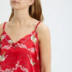 Their Nibs Red Swan Print Satin Cami Short -Exquisite Clothing 18425373 3