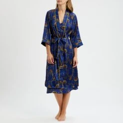 Their Nibs Blue Star Print Satin Gown