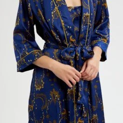 Their Nibs Blue Star Print Satin Gown -Exquisite Clothing 18425388 3