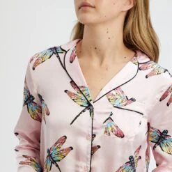 Their Nibs Multi Dragonfly Print Satin Long Pyjamas -Exquisite Clothing 18425403 3