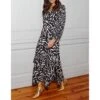 Scamp & Dude Beige Zebra Ruffle Midi Dress -Exquisite Clothing 18430638 1