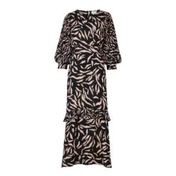 Scamp & Dude Beige Zebra Ruffle Midi Dress -Exquisite Clothing 18430638 3