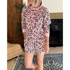 Scamp & Dude Pink Zebra Towelling Shorts