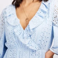 Somerset By Alice Temperley Blue Broderie Cotton Dress -Exquisite Clothing 18432580 3