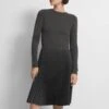 Theory Grey Pleated Wool Blend Mini Dress 2 Theory Grey Pleated Wool Blend Mini Dress -Exquisite Clothing 18440864 1