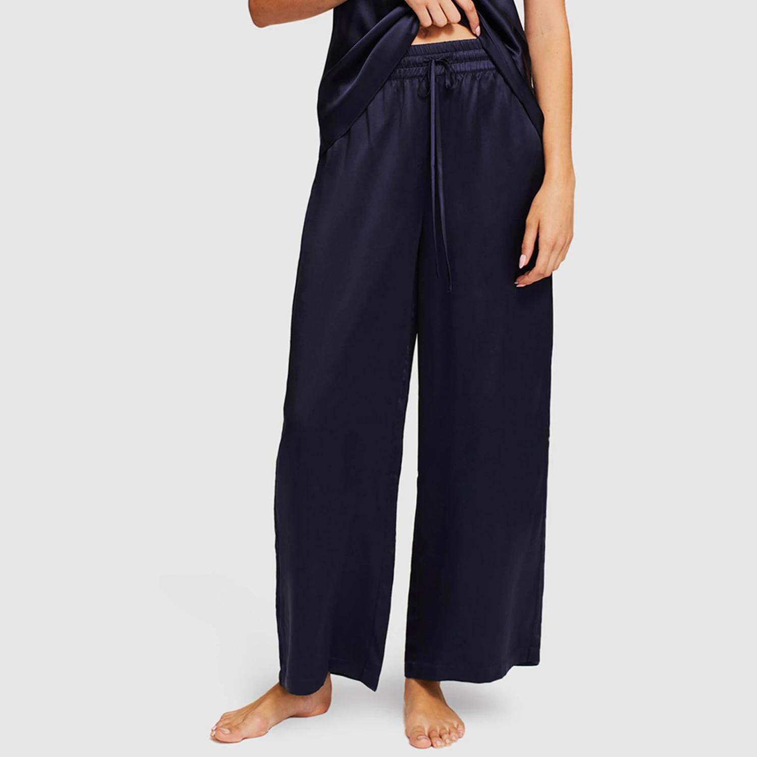 Ginia Navy Midnight Silk Isla Pants 3 Ginia Navy Midnight Silk Isla Pants