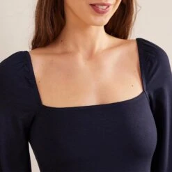Boden Navy Square Neck Jersey Midi Dress -Exquisite Clothing 18448167 3