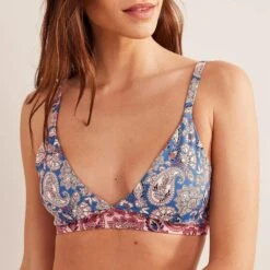 Boden Blue Arezzo V-Neck Bikini Top