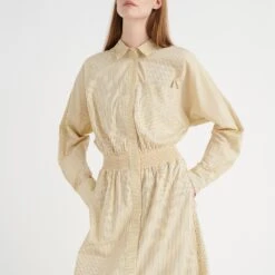 Inwear Yellow Stripe Kirini Cotton Blend Dress -Exquisite Clothing 18452556 3