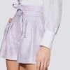 IRO Lilac Lafa Belted Linen Blend Short -Exquisite Clothing 18454717 1