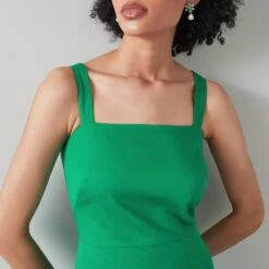 L K Bennett Green Essie Cotton Midi Dress -Exquisite Clothing 18466097 3