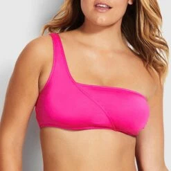 Seafolly Pink Ultra One Shoulder Top