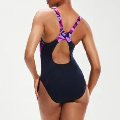 Speedo Navy Women's Hyper Boom Splice Muscleback Swimsuit -Exquisite Clothing 18476946 4