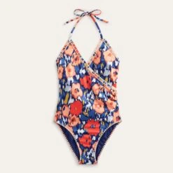 Boden Navy/Orange Crochet Wrap Swimsuit 7 Boden Navy/Orange Crochet Wrap Swimsuit -Exquisite Clothing 18492450 3