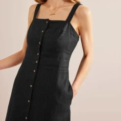 Boden Strappy Linen Midi Dress-Black -Exquisite Clothing 18492687 3
