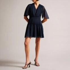 Ted Baker Navy Giggie Fit And Flare Mini Dress -Exquisite Clothing 18497343 3