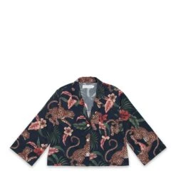 Desmond & Dempsey Multi Soleia Leopard Womens Boxy Shirt