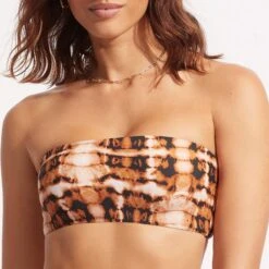 Seafolly Brown Seafolly Tube Top High Tide