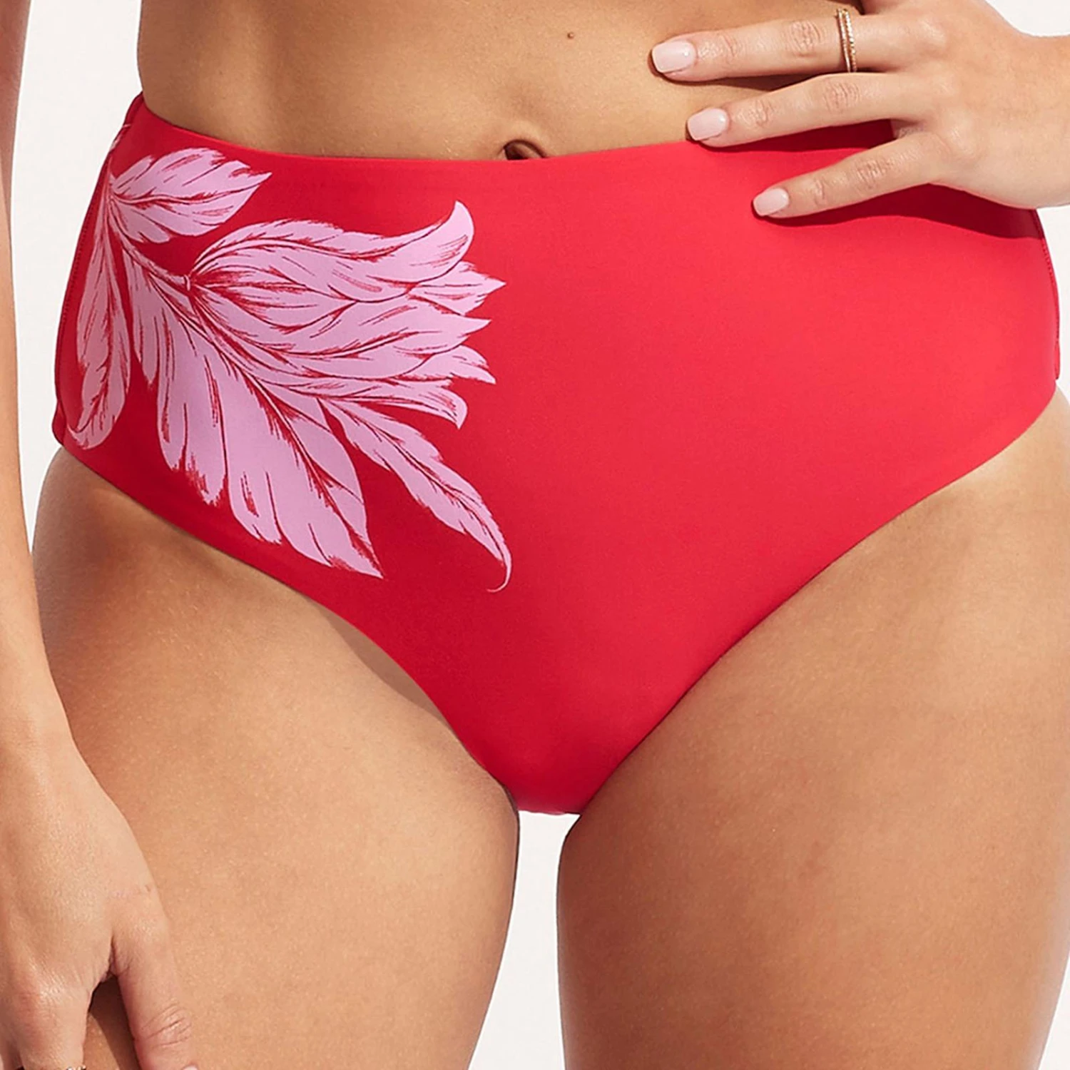 Seafolly Red Fleur De Bloom High Waisted Pant 5 Seafolly Red Fleur De Bloom High Waisted Pant - Image 3