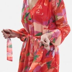 James Lakeland Red Multi Belted Midi Dress -Exquisite Clothing 18515148 3