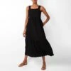 Wyse Black Beatrice Scallop Cotton Sundress -Exquisite Clothing 18524396 1