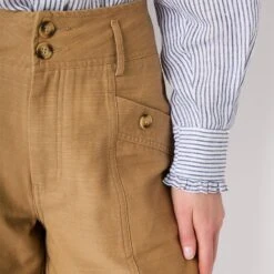 Wyse Brown Callie Casual Canvas Shorts -Exquisite Clothing 18524632 3