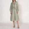 Ginia Sage Silk Blend Amara Dress -Exquisite Clothing 18540003 1