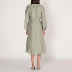 Ginia Sage Silk Blend Amara Dress -Exquisite Clothing 18540003 2