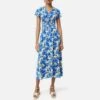 Jigsaw Blue Mini Graphic Pansy Tea Dress -Exquisite Clothing 18541972 1