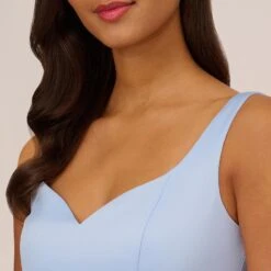 Adrianna Papell Blue Satin Tie Waist Dress -Exquisite Clothing 18557236 3