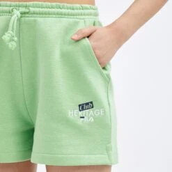 Fila Green Ada Cotton Blend Logo Shorts -Exquisite Clothing 18565268 3