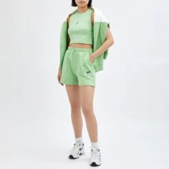 Fila Green Ada Cotton Blend Logo Shorts -Exquisite Clothing 18565268 4