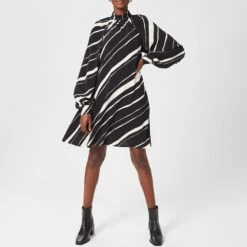 Hobbs London Black Rhian Printed Mini Dress