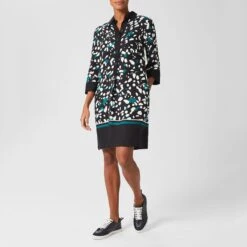 Hobbs London Black/Multi Marci Tunic Printed Dress