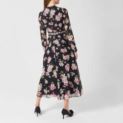 Hobbs London Navy/Multi Helena Silk Dress -Exquisite Clothing 18569572 2