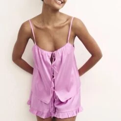 Nobody's Child Pink Tie Pj Top