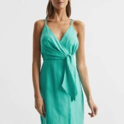 Reiss Blue Esme Tie Midi Dress -Exquisite Clothing 18572602 3
