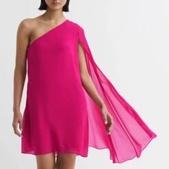 Reiss Pink Fleur One Sleeve Mini Dress -Exquisite Clothing 18572928 1