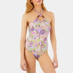 Vilebrequin Loop Rainbow Flowers Swimsuit In Purple