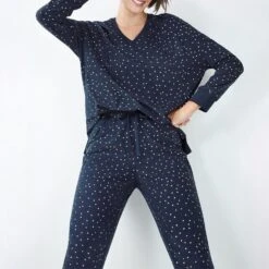 Hush Navy Joey Printed Stretch Pyjama Set -Exquisite Clothing 18584102 3