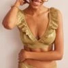 Boden Gold Palermo Ruffle Bikini Top -Exquisite Clothing 18591612 1
