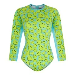 Vilebrequin Blue/Yellow Smiley Face Print One Piece Swimwear