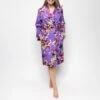 Cyberjammies Purple Fifi Floral Print Short Dressing Gown -Exquisite Clothing 18602092 1