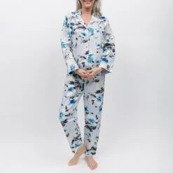 Nora Rose Grey Maeve Floral Print Pyjama Set
