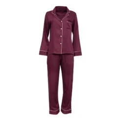 Fable & Eve Burgundy Long Sleeve Pyjama Set -Exquisite Clothing 18602255 3